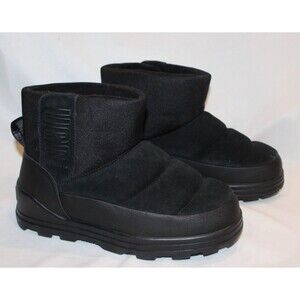 UGG Women's Klamath Mini Suede Classic Boot‎ Black Sheepskin Ankle Boots Sz 7